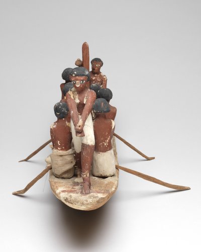 Model zeilboot uit het Graf van Khety (Beni Hasan) Middenrijk, ca. 2010 v.Chr. - 1950 v.Chr. door Egyptian 12th Dynasty