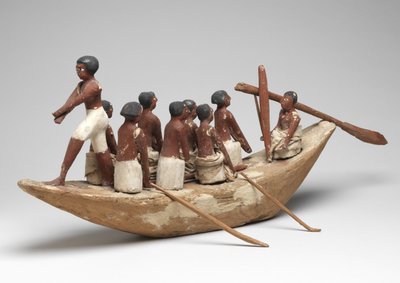 Modelzeilboot uit het graf van Khety (Beni Hasan) Middenrijk, ca. 2010 v.Chr. - 1950 v.Chr. door Egyptian 12th Dynasty
