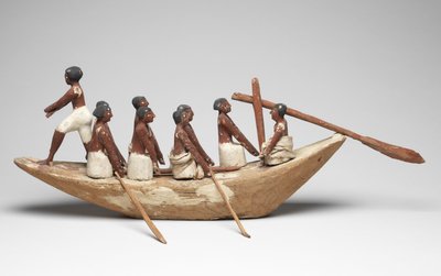 Modelzeilboot uit het graf van Khety (Beni Hasan) Middenrijk, ca. 2010 v.Chr. - 1950 v.Chr. door Egyptian 12th Dynasty