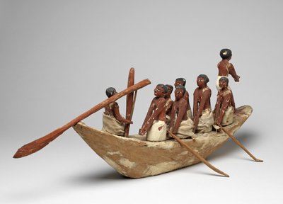 Modelzeilboot uit het graf van Khety (Beni Hasan) Middenrijk, ca. 2010 v.Chr. - 1950 v.Chr. door Egyptian 12th Dynasty