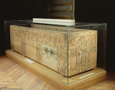 Sarcophagus van Nakhti, kanselier tijdens het bewind van Sesostris I (c.1956-c.1911 v.Chr.) uit Assiut, Middenrijk door Egyptian 12th Dynasty