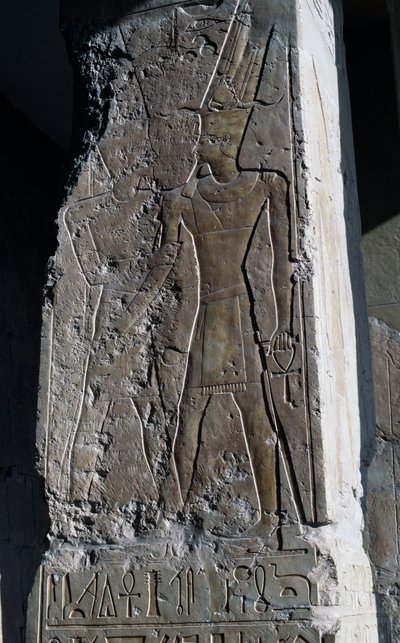 Bas-reliëf, dodentempel van koningin Hatshepsut, Djeser-Djeseru (Heilige der Heiligen), Deir el-Bahri, Luxor, Thebe (UNESCO Werelderfgoed) door Egyptian 18th Dynasty