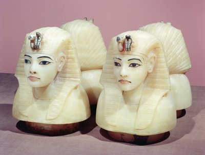 Canopische urnen, uit het graf van Toetanchamon, Nieuwe Koninkrijk door Egyptian 18th Dynasty