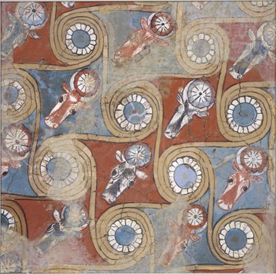 Plafondschildering uit het paleis van Amenhotep III, ca. 1390-1353 v.Chr. door Egyptian 18th Dynasty
