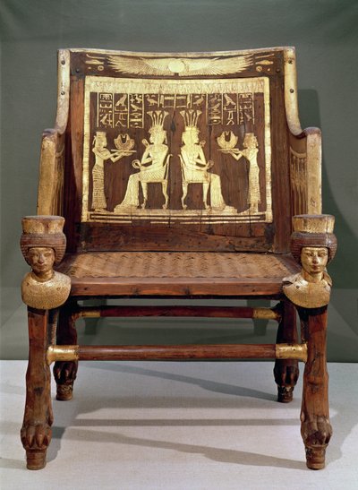 Stoel behorend tot Prinses Satamun, dochter van Amenophis III, Nieuwe Koninkrijk door Egyptian 18th Dynasty