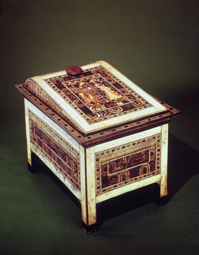 Koffer, uit het graf van Toetanchamon (ca. 1370-1352 v.Chr.) Nieuwe Koninkrijk door Egyptian 18th Dynasty