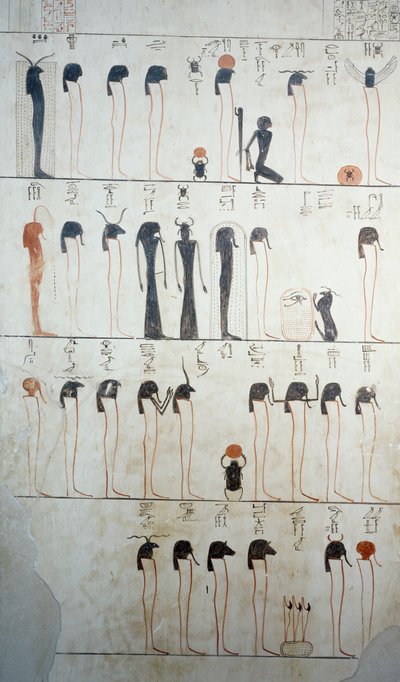 Afbeelding van de Litanie van Ra, detail van fresco