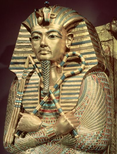 Detail van de tweede mummievormige kist van Toetanchamon door Egyptian 18th Dynasty