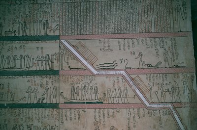 Egypte, Luxor, Vallei der Koningen, Grafkamer fresco