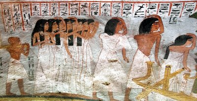 Egyptische oudheid: processie van rouwenden door Egyptian 18th Dynasty