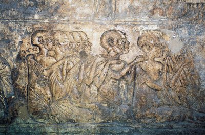 Buitenlandse gasten presenteren geschenken aan koningin Nefertiti, bas-reliëf uit het graf van Merire, Necropolis van Tell el-Amarna, Egypte, Egyptische beschaving, Nieuwe Rijk, Dynastie XVIII door Egyptian 18th Dynasty