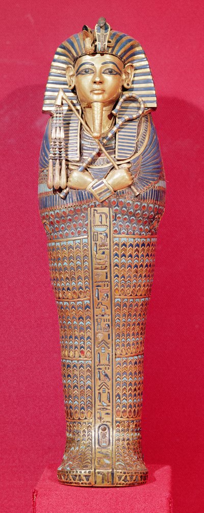 Vooraanzicht van een van de canopische kisten, uit het graf van Toetanchamon (ca.1370-1352 v.Chr.) Nieuwe Koninkrijk door Egyptian 18th Dynasty