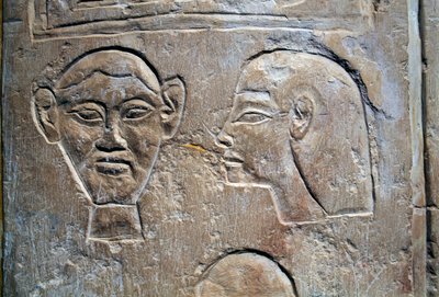 Her-Tep hiërogliefen, Dodentempel van Hatsjepsoet, Deir el-Bahari, Thebaanse Necropolis (UNESCO Werelderfgoedlijst) door Egyptian 18th Dynasty