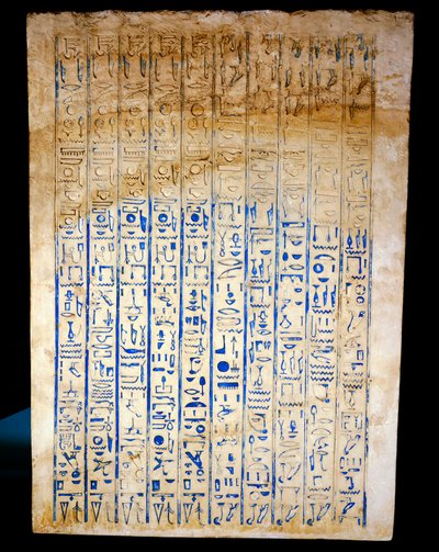 Inscripties op de achterzijde uit het Nieuwe Koninkrijk door Egyptian 18th Dynasty