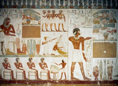 Muzikanten (detail) door Egyptian 18th Dynasty