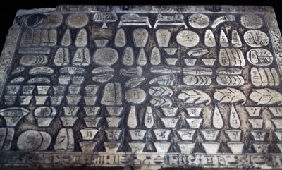 Offerandentafel, Egyptische beschaving, Nieuwe Koninkrijk, Dynastie XVIII (detail) door Egyptian 18th Dynasty