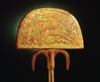 Struisvogelveer waaier, uit het graf van Toetanchamon (ca. 1370-1352 v.Chr.) Nieuwe Koninkrijk door Egyptian 18th Dynasty