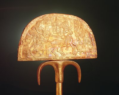 Struisvogelveren Waaier, uit het Graf van Toetanchamon door Egyptian 18th Dynasty