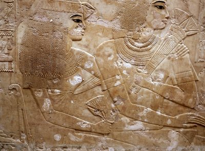 Ramose en zijn vrouw (reliëf) door Egyptian 18th Dynasty