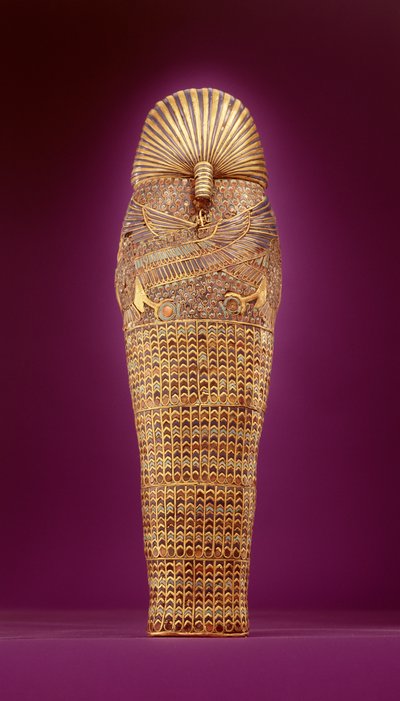 Achteraanzicht van een van de canopische kisten, uit het graf van Toetanchamon (ca. 1370-1352 v.Chr.) Nieuwe Koninkrijk door Egyptian 18th Dynasty