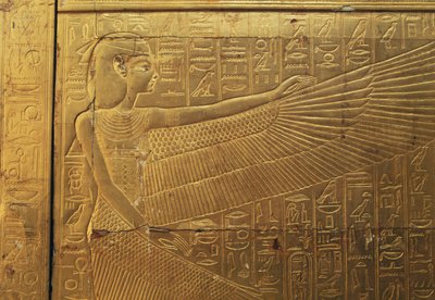 Reliëf op achterpaneel van tweede grafkapel, Schatkamer van Toetanchamon, Egypte, Egyptische beschaving, Nieuwe Rijk, 18e Dynastie door Egyptian 18th Dynasty