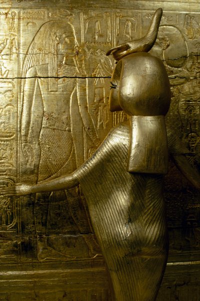 Beeld van Selkhet (detail) door Egyptian 18th Dynasty