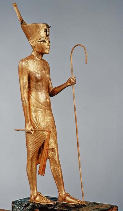 Beeldje van de koning met de rode kroon van het noorden, uit het graf van Toetanchamon door Egyptian 18th Dynasty