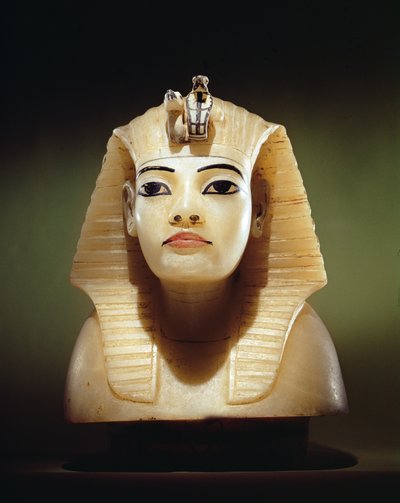 Stopper van een van de Canopische Urnen, uit het Graf van Toetanchamon door Egyptian 18th Dynasty