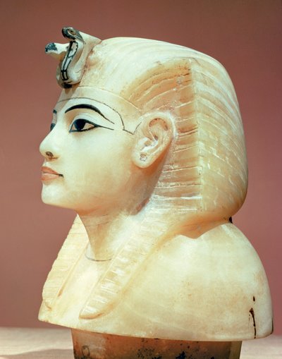 Stop uit een van de canopische urnen, uit het graf van Toetanchamon door Egyptian 18th Dynasty