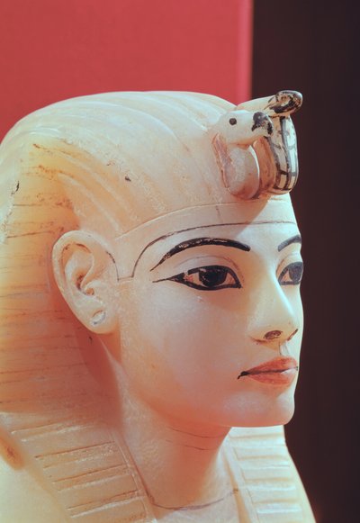 Stopper van een van de canopische urnen, uit het graf van Toetanchamon door Egyptian 18th Dynasty
