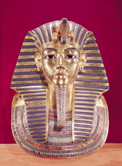 De dodenmasker van Toetanchamon (ca.1370-1352 v.Chr.) ca.1336-1327 v.Chr., Nieuwe Koninkrijk door Egyptian 18th Dynasty