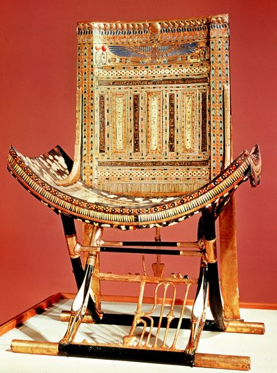 De kerkelijke troon van de farao, uit het graf van Toetanchamon door Egyptian 18th Dynasty