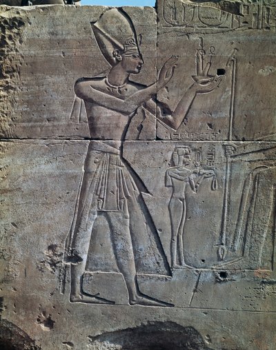 Thutmose III, reliëf, Tempel van Amon, Karnak Tempelcomplex (Unesco Werelderfgoedlijst) door Egyptian 18th Dynasty