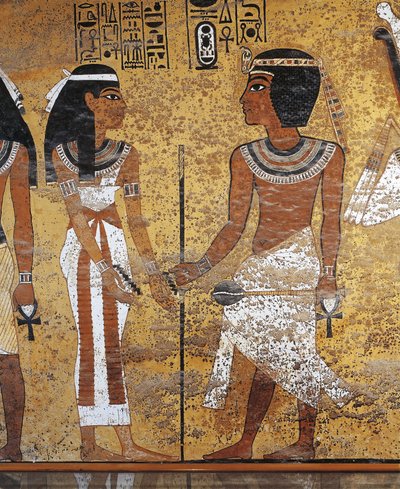 Toetanchamon en zijn koningin, graf van Toetanchamon, Luxor, Egypte door Egyptian 18th Dynasty