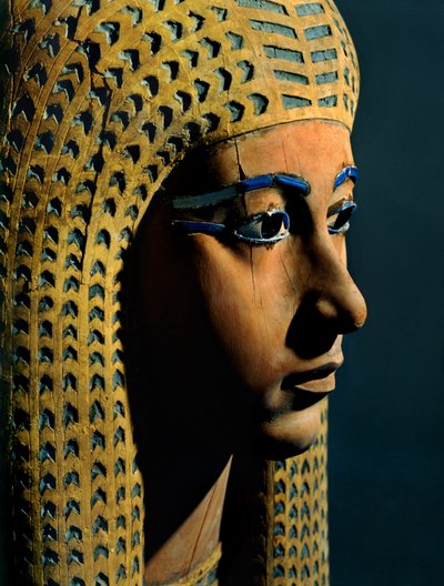 Houten beeld van koningin Ahmose Merit-Amon, vrouw van Amenophis I (sculptuur) door Egyptian 18th Dynasty