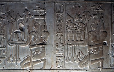 Bas-reliëf, Tempel van Seti I, of Grote Tempel van Abydos, Abydos, Egypte, Egyptische beschaving, Nieuwe Rijk, Dynastie XIX door Egyptian 19th Dynasty