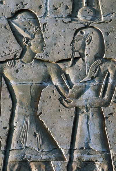 Bas-reliëf met farao, Tempel van Seti I, of Grote Tempel van Abydos, Abydos, Egypte, Egyptische beschaving, Nieuwe Rijk, Dynastie XIX door Egyptian 19th Dynasty