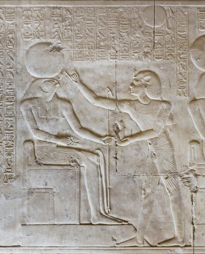 Bas-reliëf, tempel van Seti I, Abydos, Egypte door Egyptian 19th Dynasty