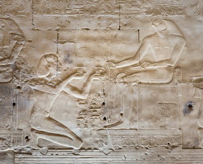 Bas-reliëf, tempel van Seti I, Abydos, Egypte door Egyptian 19th Dynasty