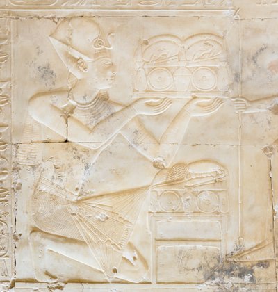 Bas-reliëf, tempel van Seti I, Abydos, Egypte door Egyptian 19th Dynasty