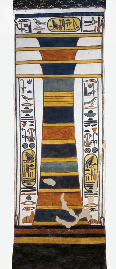 Egypte, Thebe, Luxor, Vallei der Koninginnen, Graf van Nefertari, Djed-pilaar die de ruggengraat van Osiris voorstelt met daarin beenmerg van wederopstanding, uit de 19e dynastie door Egyptian 19th Dynasty
