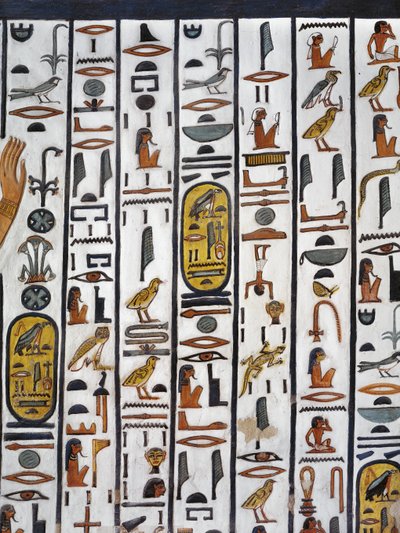 Egypte, Thebe, Luxor, Vallei der Koninginnen, Graf van Nefertari, muurschildering in de grafkamer uit de 19e dynastie door Egyptian 19th Dynasty