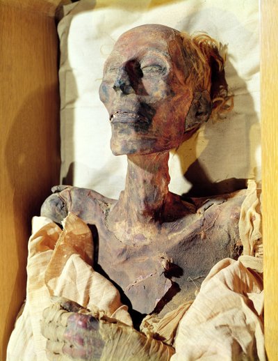 Gemummificeerd lichaam van Ramses II (1304-1237 v.Chr.) gevonden in een graf in Deir al-Bahri door Egyptian 19th Dynasty