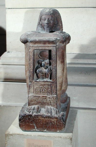 Naophore standbeeld van de schrijver, Kha, met de god Thoth in de naos, Nieuwe Koninkrijk, c.1279-1212 v.Chr. door Egyptian 19th Dynasty
