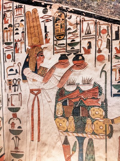 Nefertari brengt een offer, uit het graf van Nefertari door Egyptian 19th Dynasty