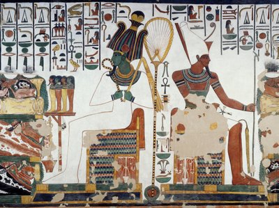 Osiris en Atun, detail van de fresco