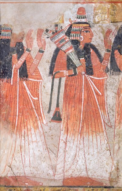 Processie van vrouwen, Nieuwe Koninkrijk door Egyptian 19th Dynasty