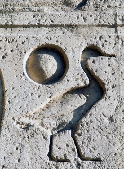 Reliëf met gans en zon, symbolen van de farao om de zoon van God Ra te identificeren, Grote Tempel van Ramses II, Abu Simbel (Unesco Werelderfgoedlijst) door Egyptian 19th Dynasty