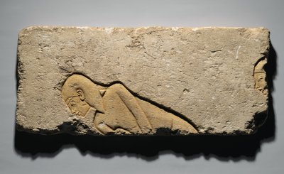 Reliëf dat twee buigende mannen uitbeeldt, uit Tell el-Amarna, Nieuwe Koninkrijk, ca. 1352-1336 v.Chr. door Egyptian 19th Dynasty
