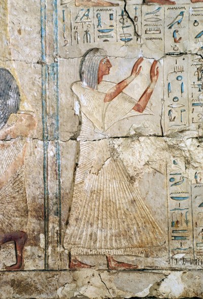 Reliëf van het graf van Netcherouymes, hoge ambtenaar van Ramses II, 2475 v.Chr., Saqqara, Egyptische beschaving, Nieuwe Koninkrijk, Dynastie XIX door Egyptian 19th Dynasty